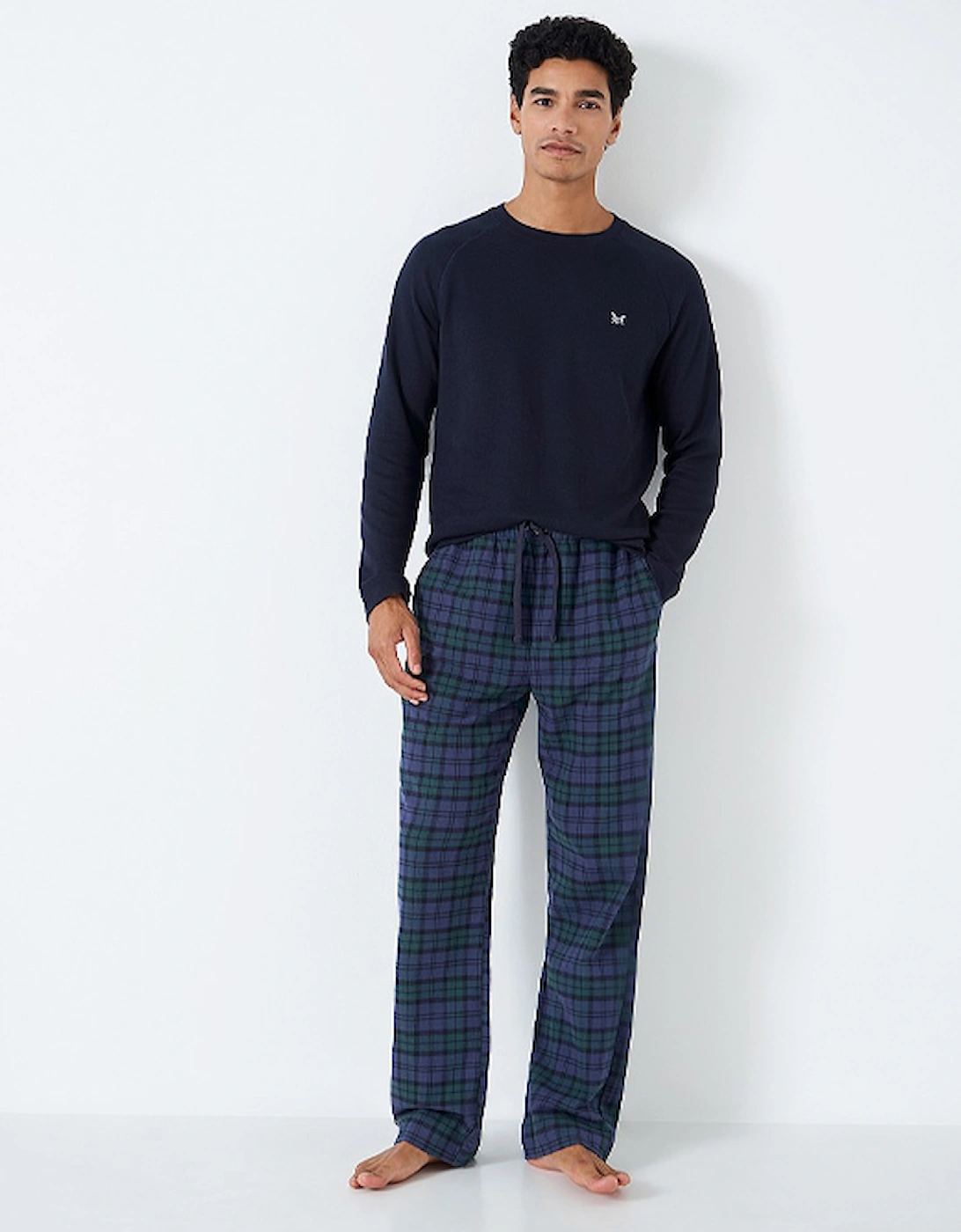 Men's Flannel Checked Lounge Trouser Navy/Green/Blue