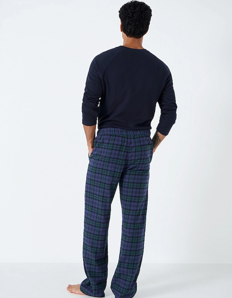 Men's Flannel Checked Lounge Trouser Navy/Green/Blue