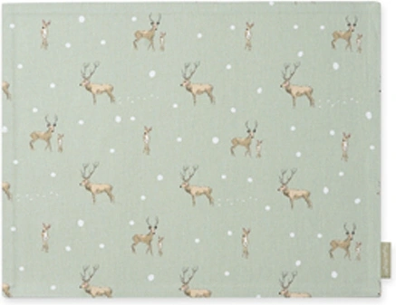 Christmas Stags Fabric Placemat Set of Two, 2 of 1
