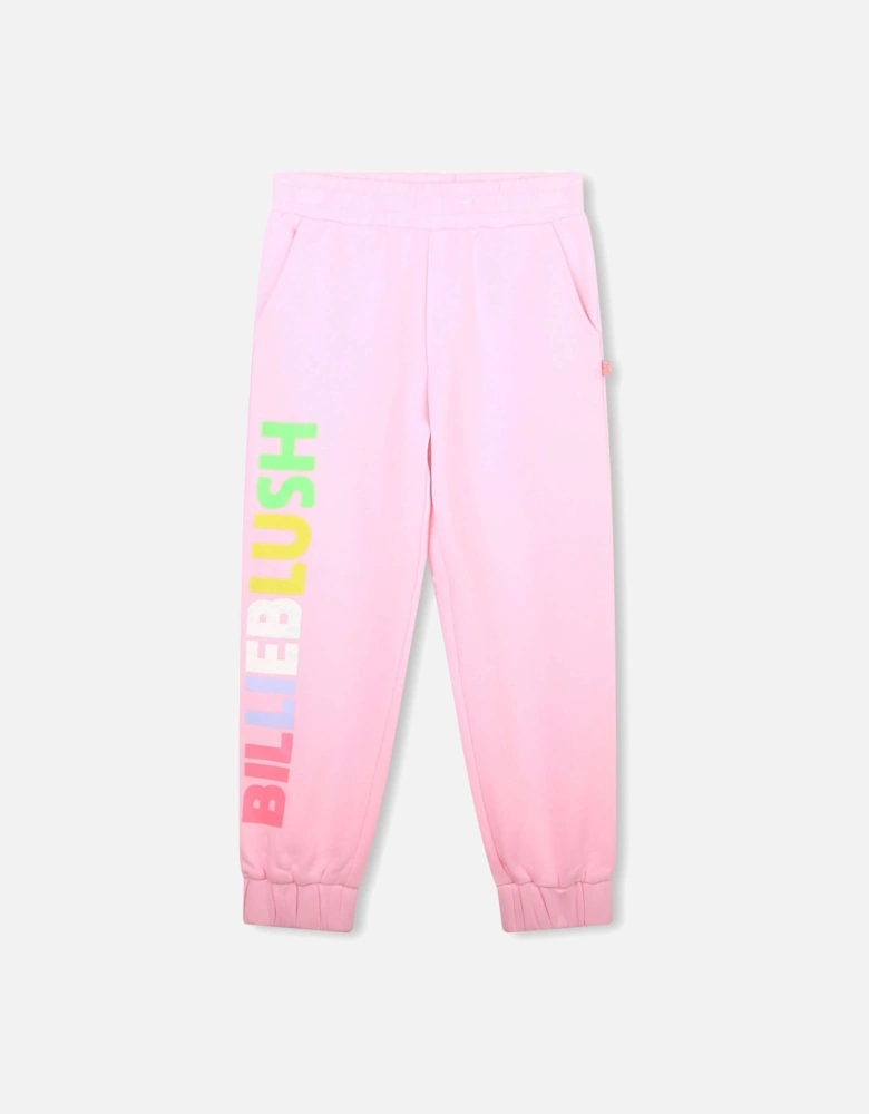 Girls Pink Logo Jogging Bottoms