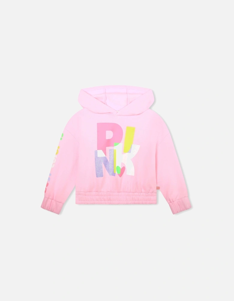 Girls Pink Logo Graphic Hoodie