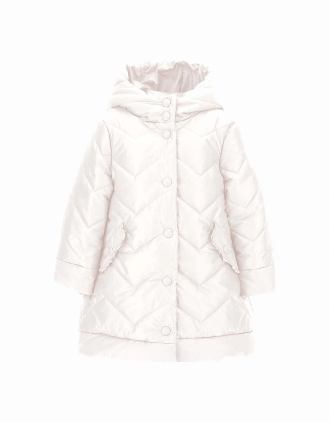 Girls White Quilted Jacket, 5 of 4