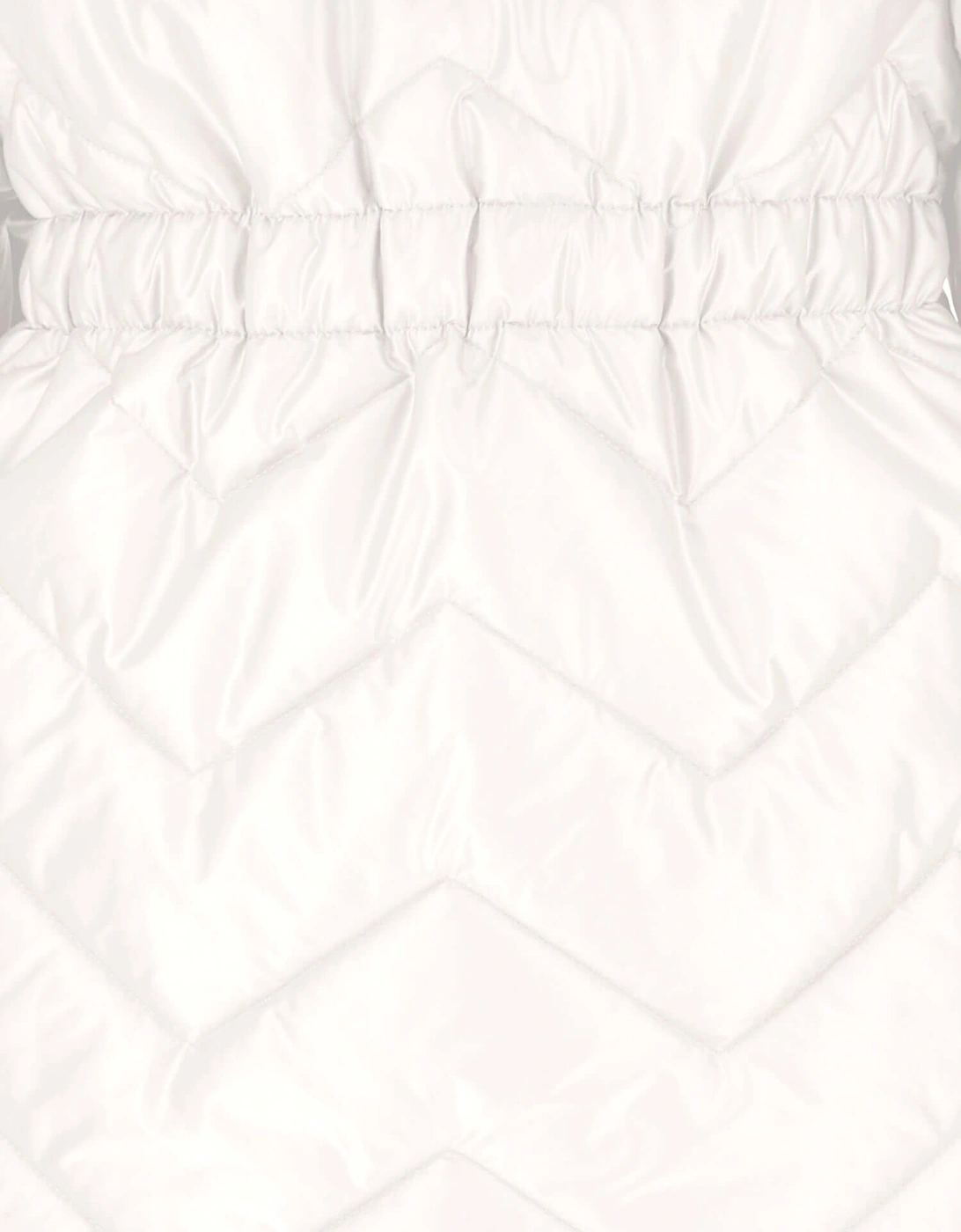 Girls White Quilted Jacket