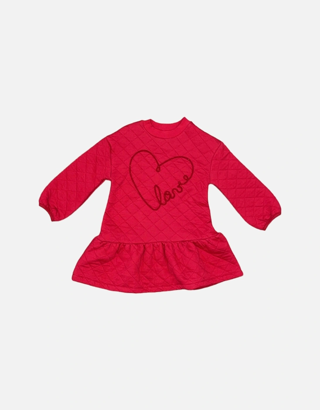 Girls Comfy Red Heart Dress, 2 of 1