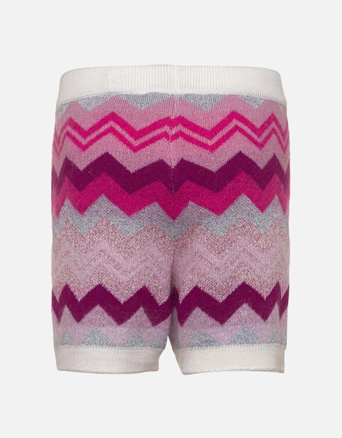 Girls Pink Knitted Zig Zag Shorts