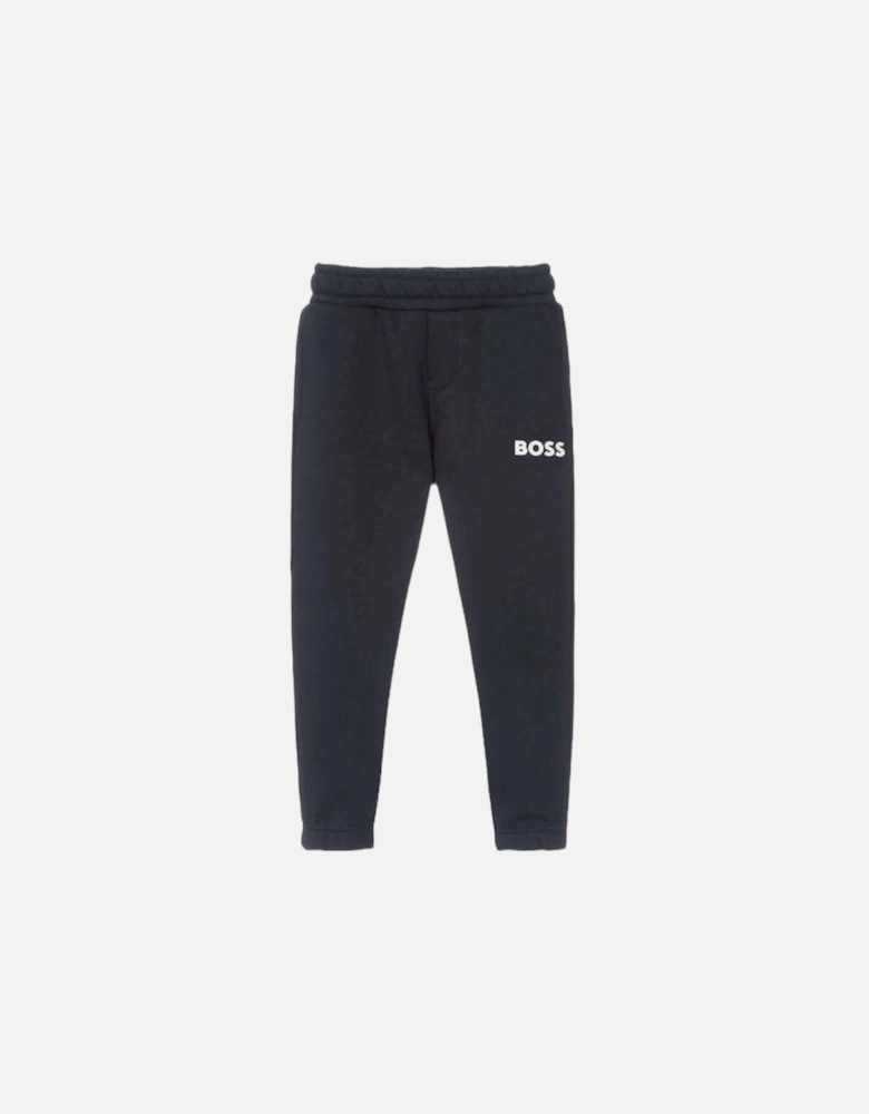 Boys Navy Logo Jogging Bottoms