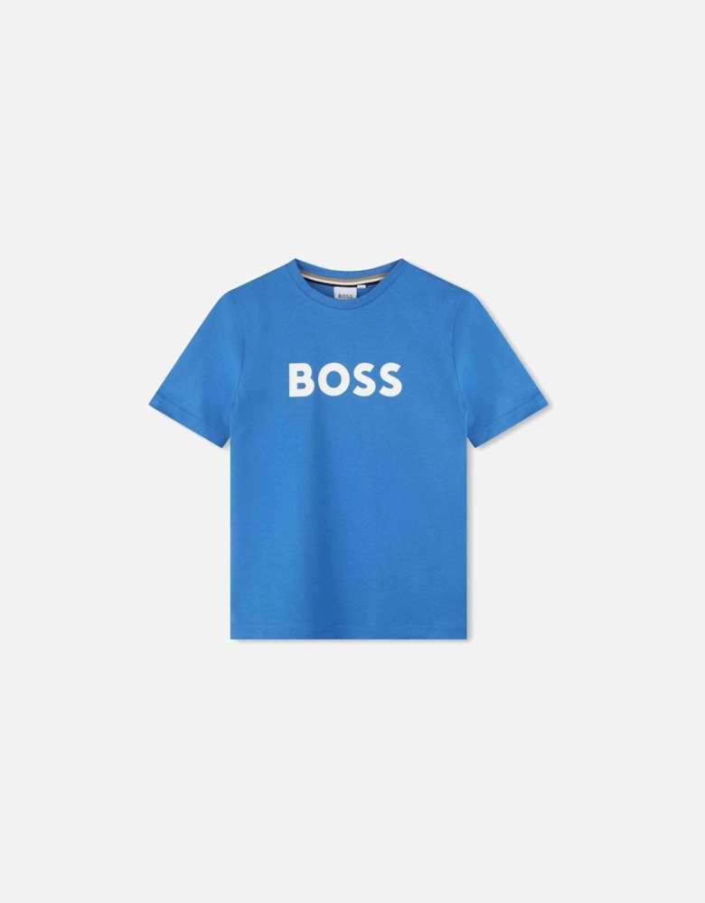 Boys blue Logo Short Sleeve T-Shirt