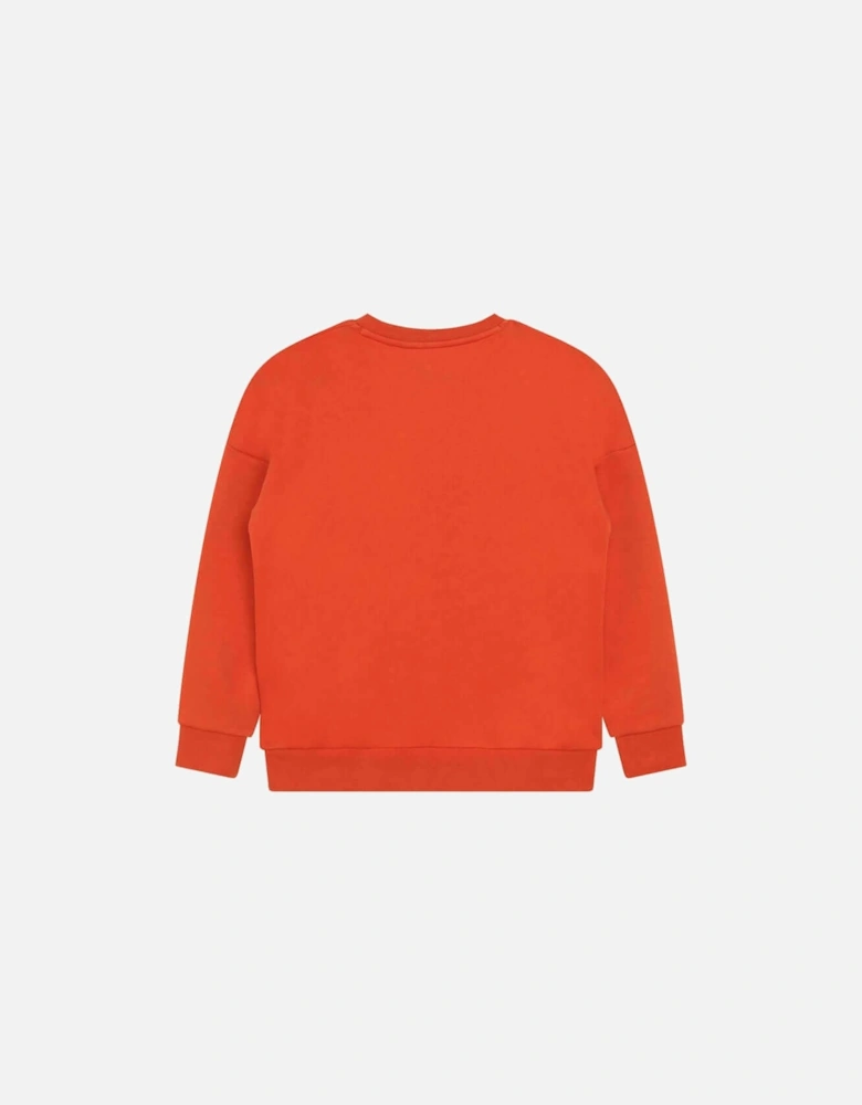 Boys Orange Side Logo Sweatshirt