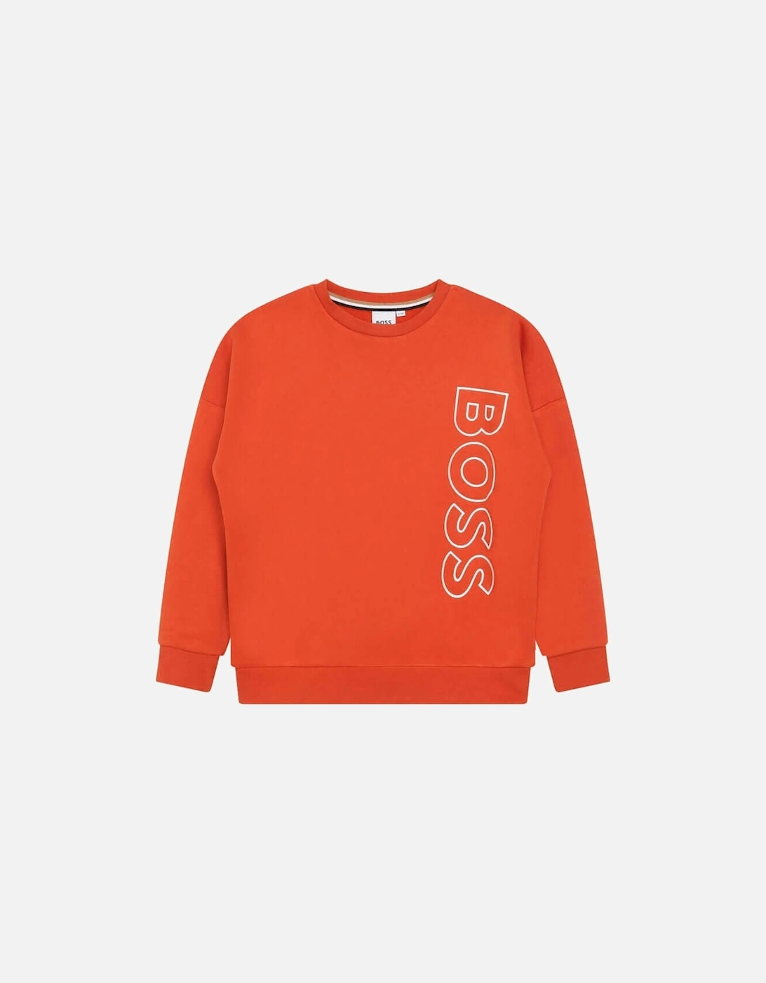 Boys Orange Side Logo Sweatshirt, 3 of 2
