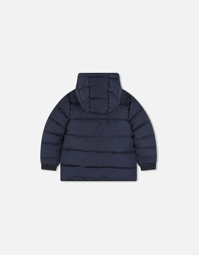 Boys Navy Logo Puffer Jacket