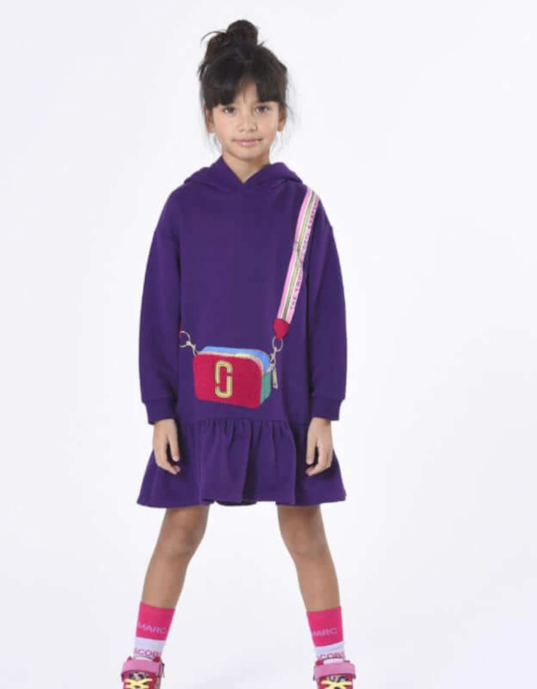 Girls Purple Hooded Bag Dress