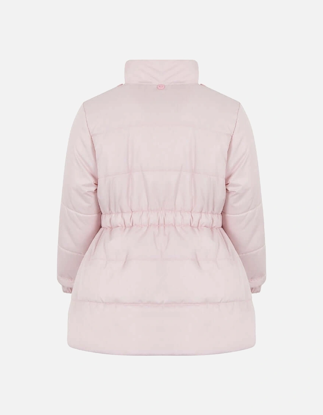 Girls Pink Bow Padded Coat