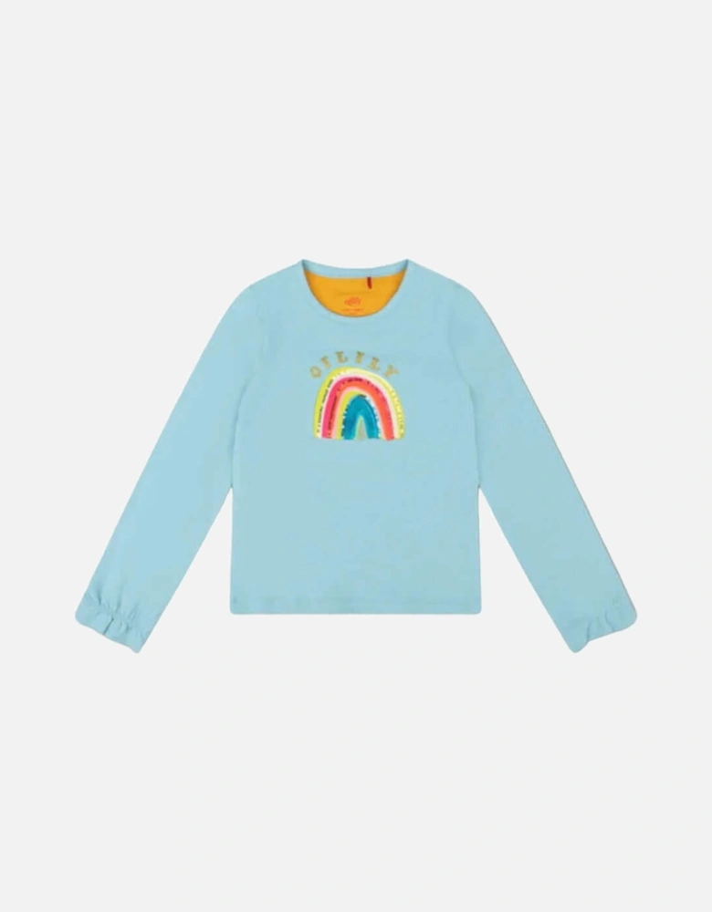 Girls Blue Rainbow Tate T-Shirt