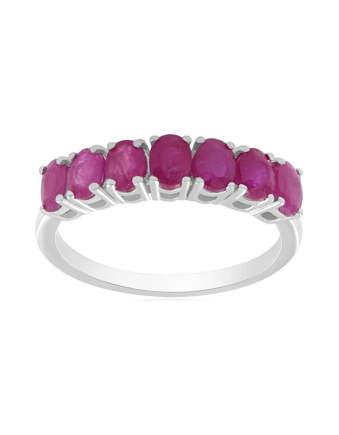 Eva 9ct White Gold Natural Oval Ruby Eternity Ring, 3 of 2