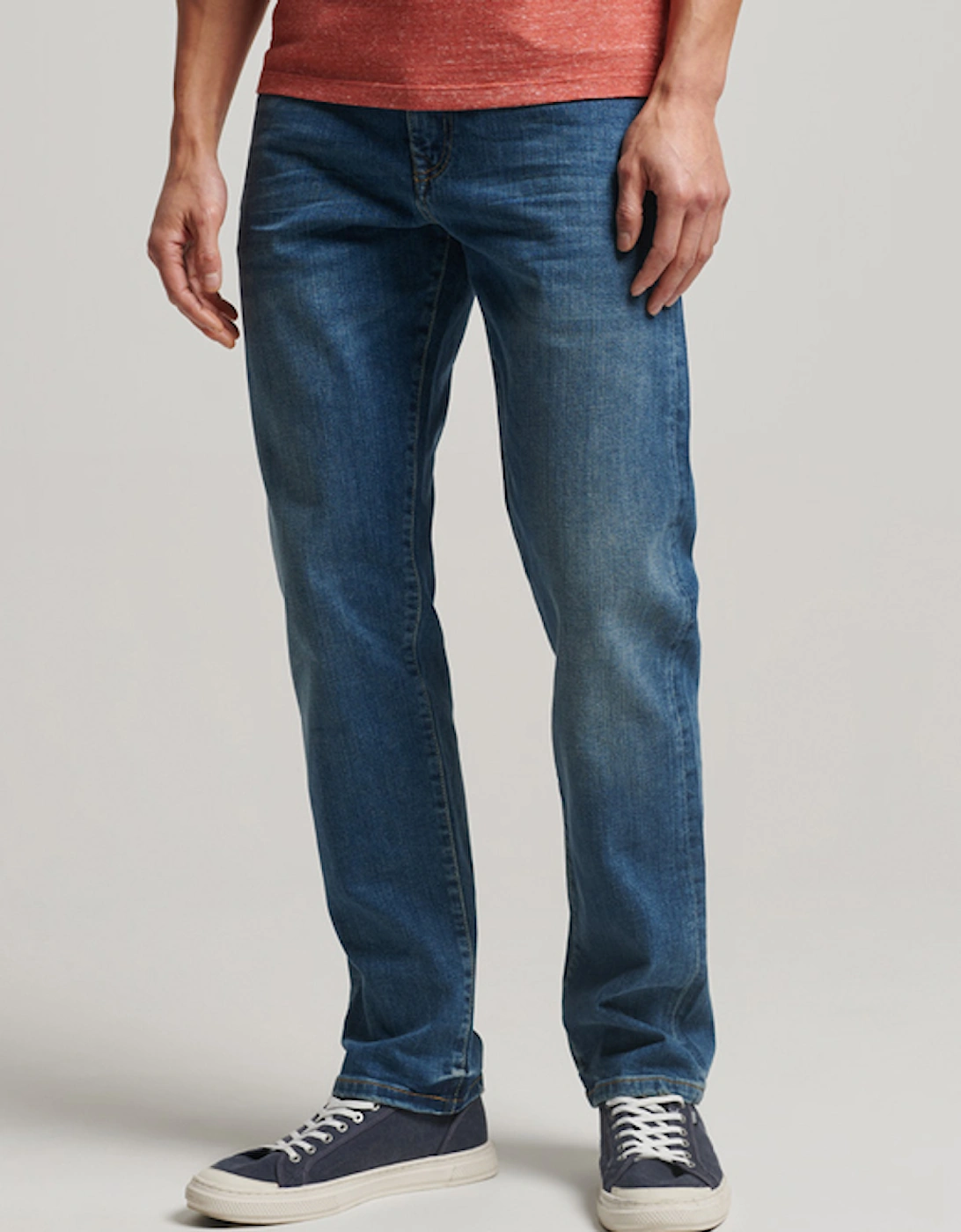 Men's Vintage Slim Straight Jeans Mercer Mid Blue, 7 of 6