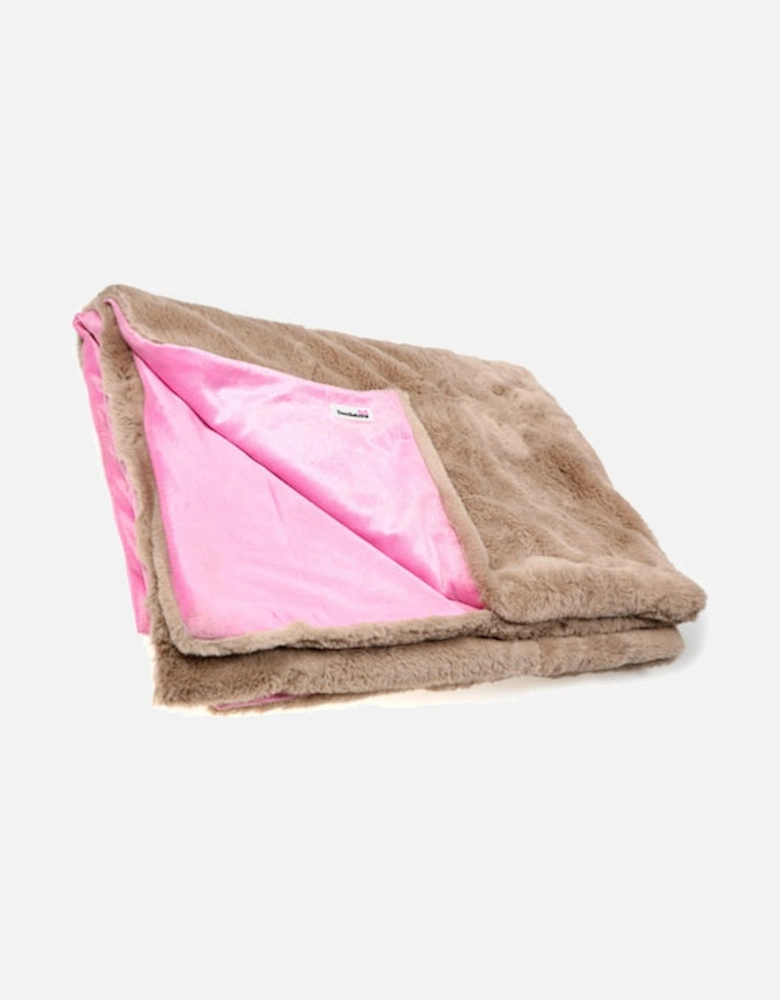 Faux Blanket Tan/Pink