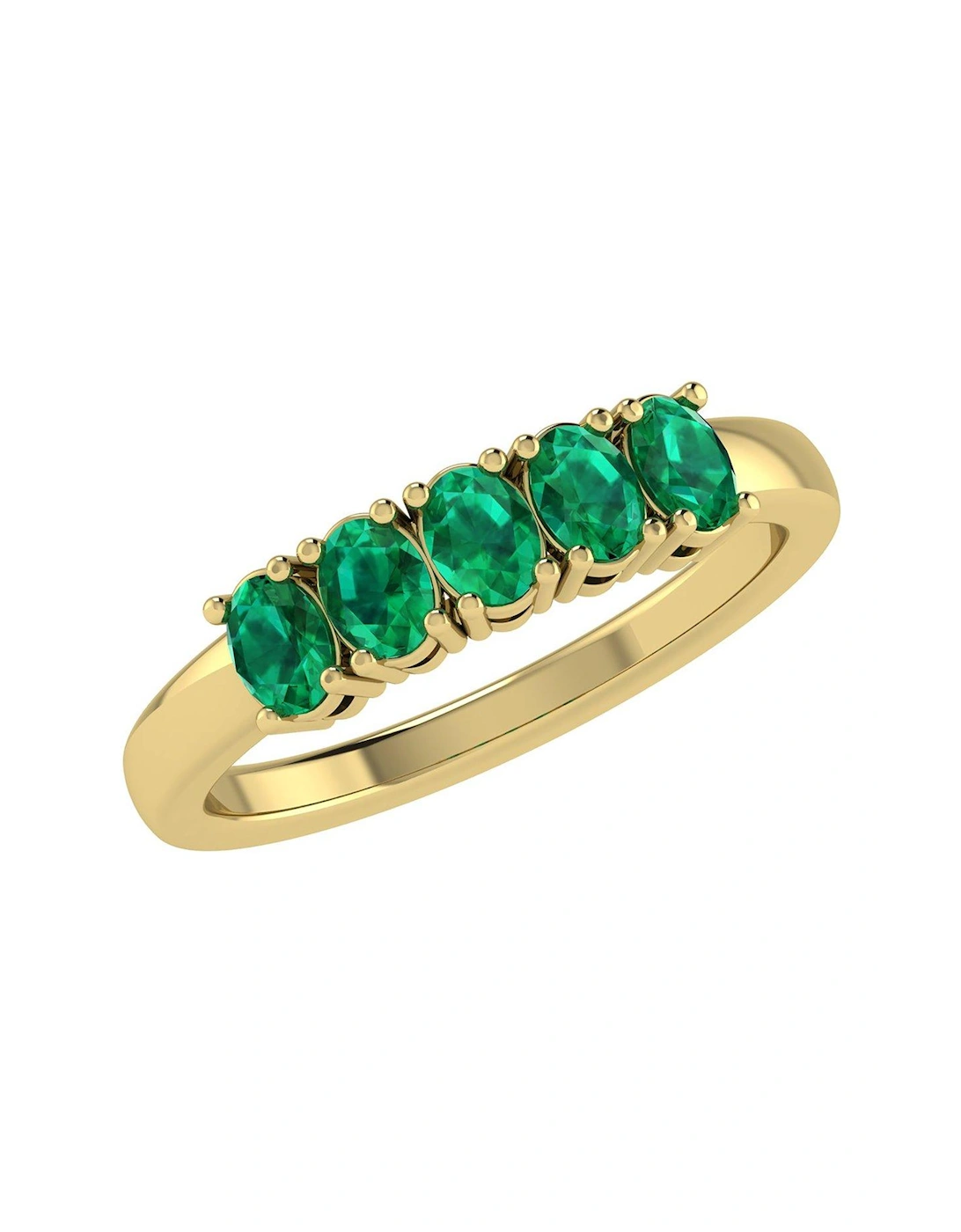 Nancy 9ct Gold 5 Stone Natural Oval Emerald Eternity Ring, 3 of 2