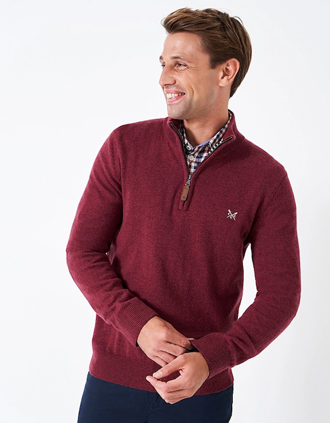 Men's Merino Cashmere Half Zip Cord Marl