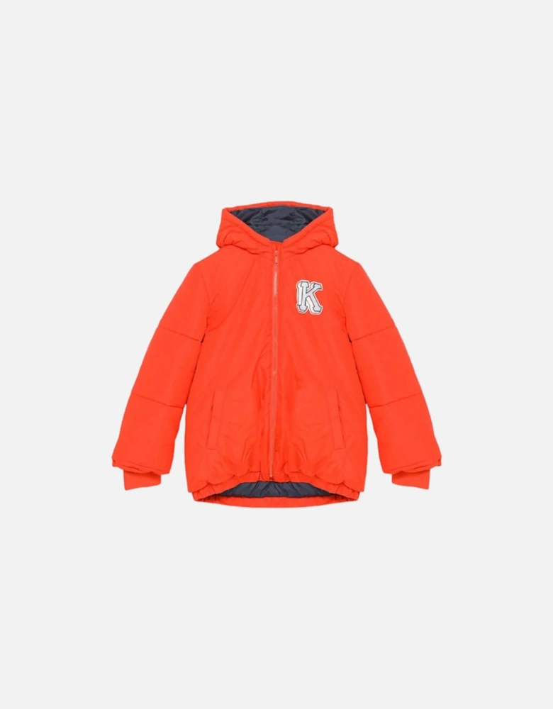 Boys Orange Puffer Coat