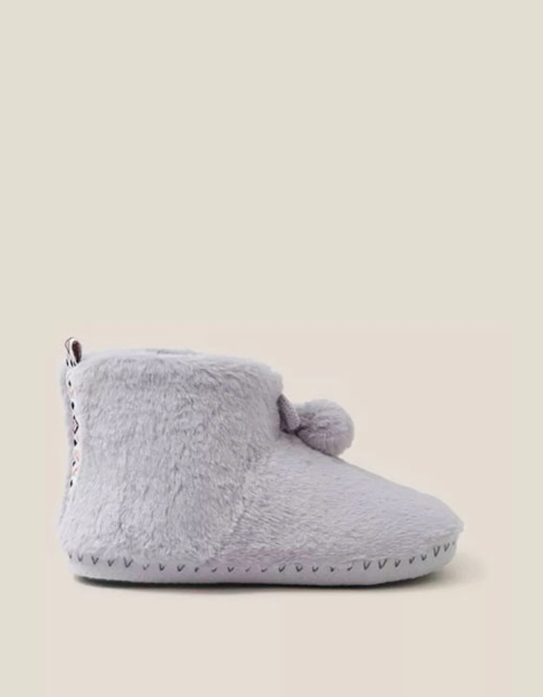 Women's Faux Fur Bootie Slipper Light Grey