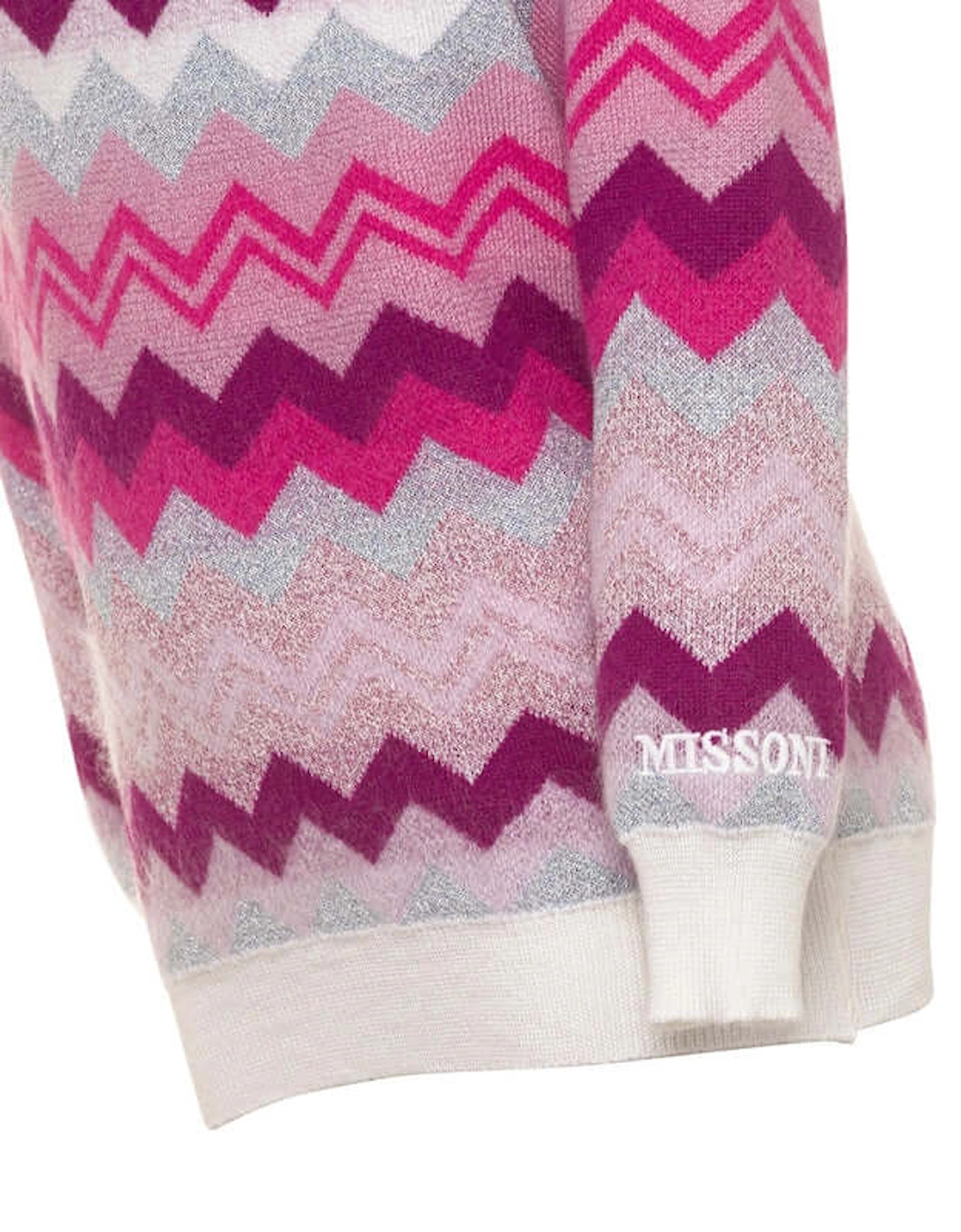 Girls Pink Knitted Zig Zag Jumper