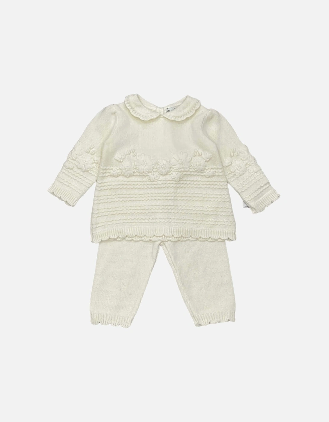 Baby Girls Ivory 2 Piece Knitted Set, 2 of 1
