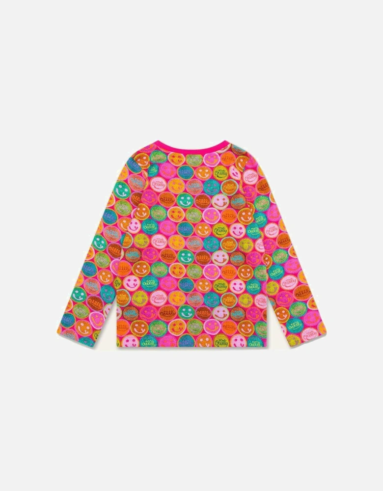 Girls Pink Smiley Tolsy T-Shirt
