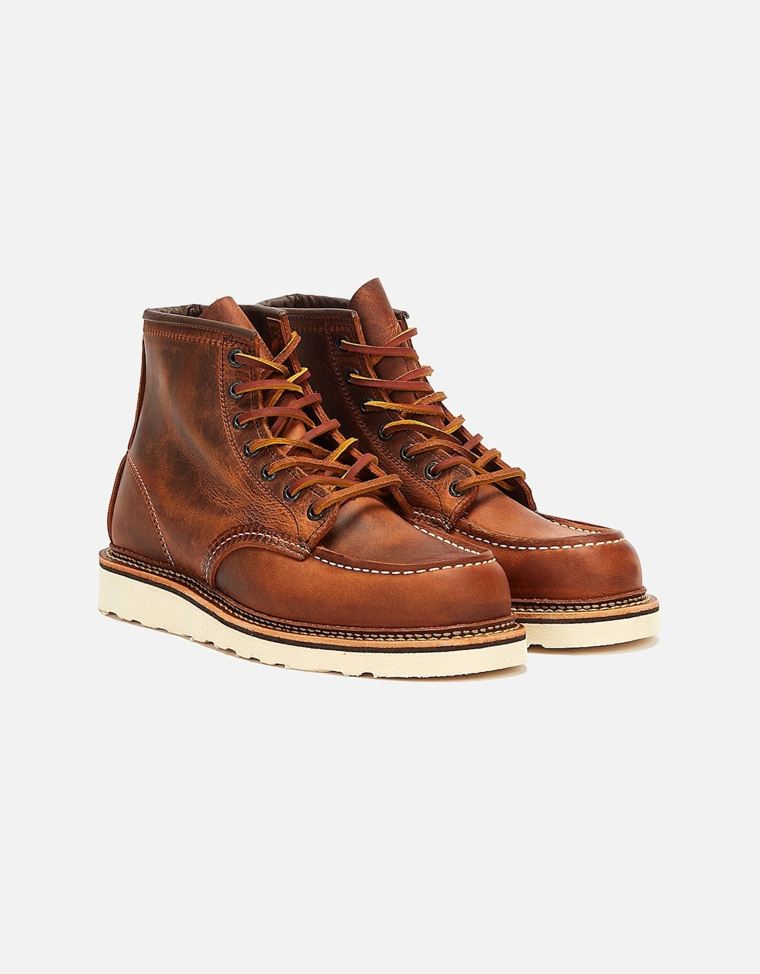Shoes Classic Moc Toe R&T Mens Copper Brown Boots, 9 of 8