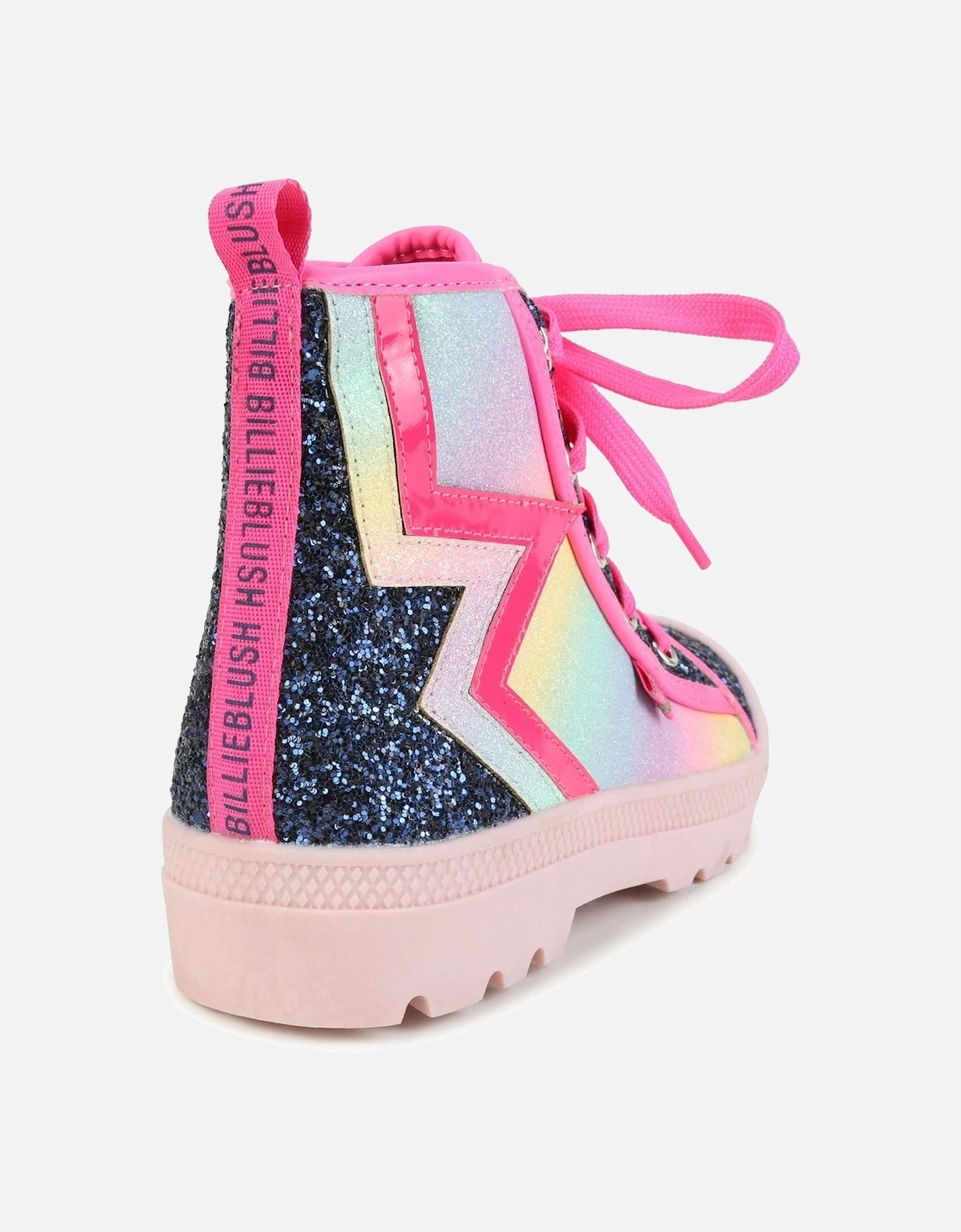 Girls Pink Star Ankle Boots