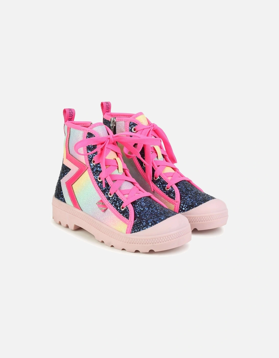Girls Pink Star Ankle Boots, 7 of 6
