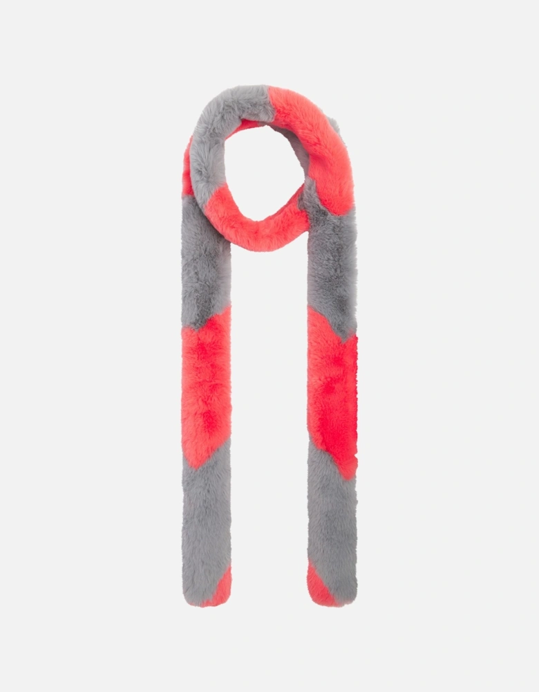 ZIGGY FAUX FUR SCARF-CORAL