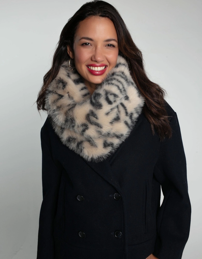 SNUGGY FAUX FUR SNOOD-LEOPARD