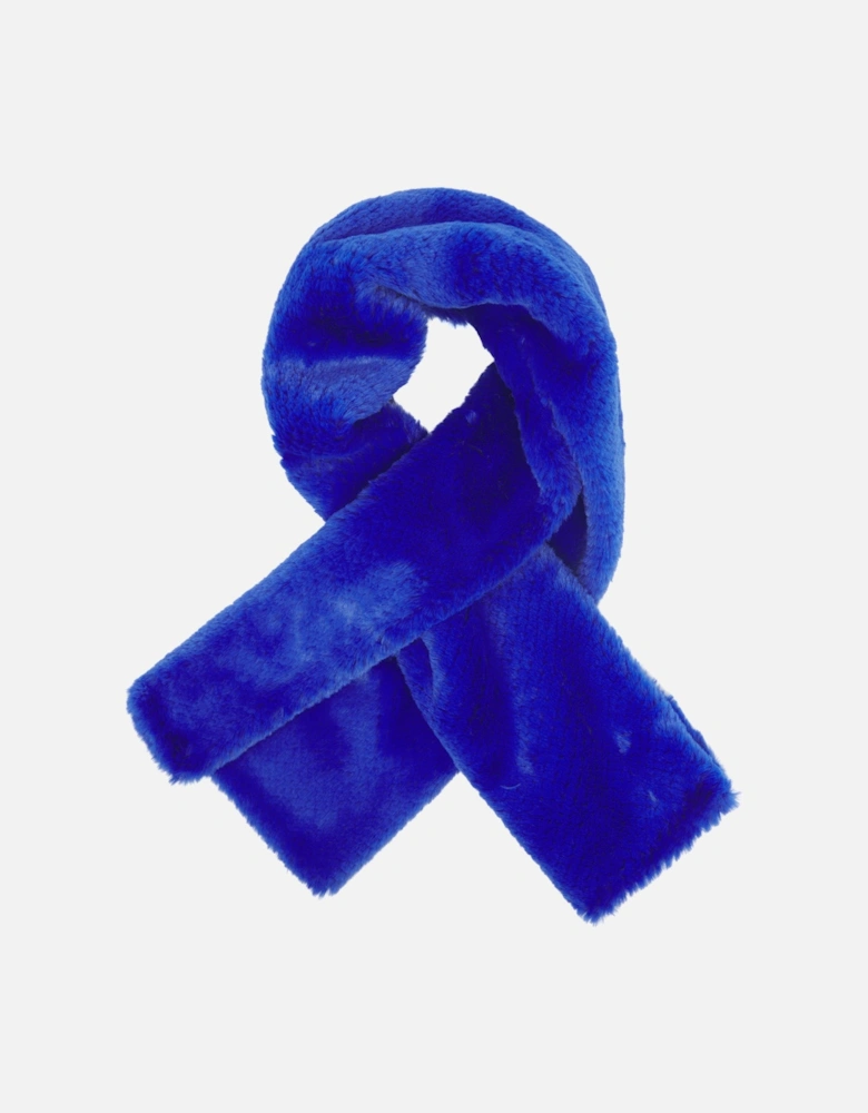 LEXINGTON SLOT THROUGH FAUX FUR SCARF-BLUE