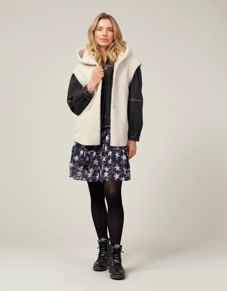 ASPEN BORG GILET-CREAM