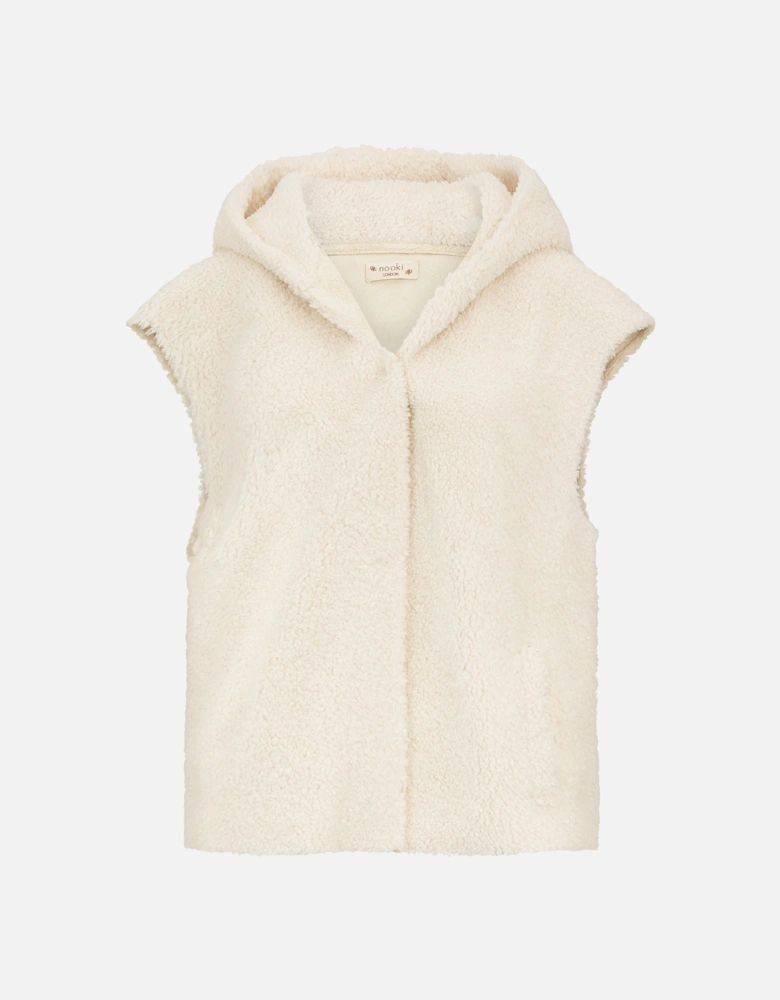 ASPEN BORG GILET-CREAM