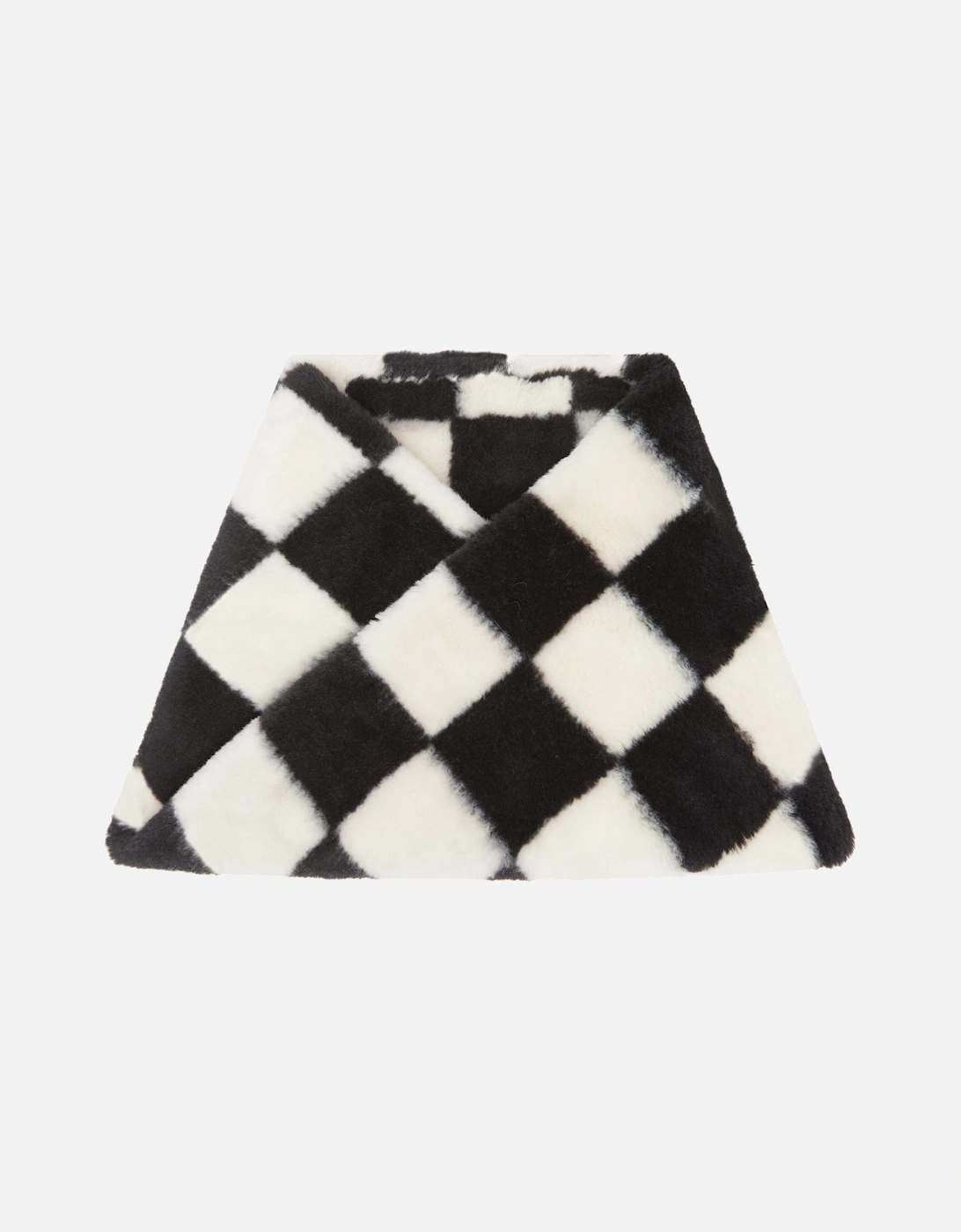 SNUGGY FAUX FUR SNOOD-BLACK AND WHITE