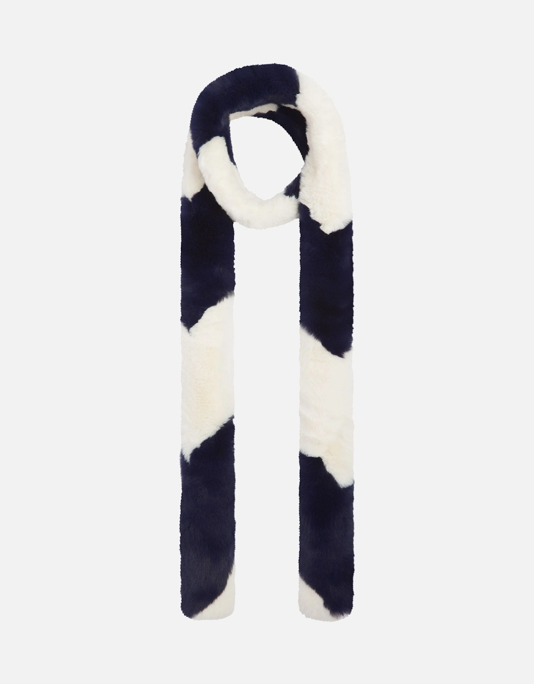 ZIGGY FAUX FUR SCARF-NAVY