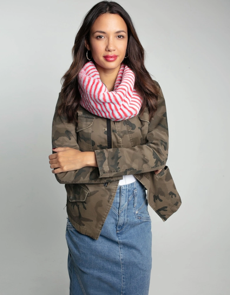 SNUGGY FAUX FUR SNOOD-RED