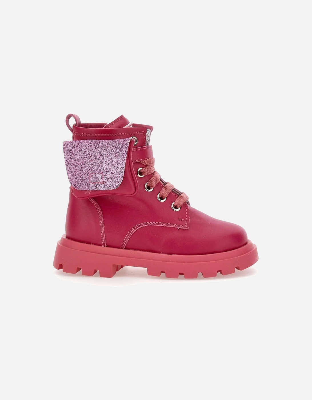 Girls Pink Pocket Leather boots