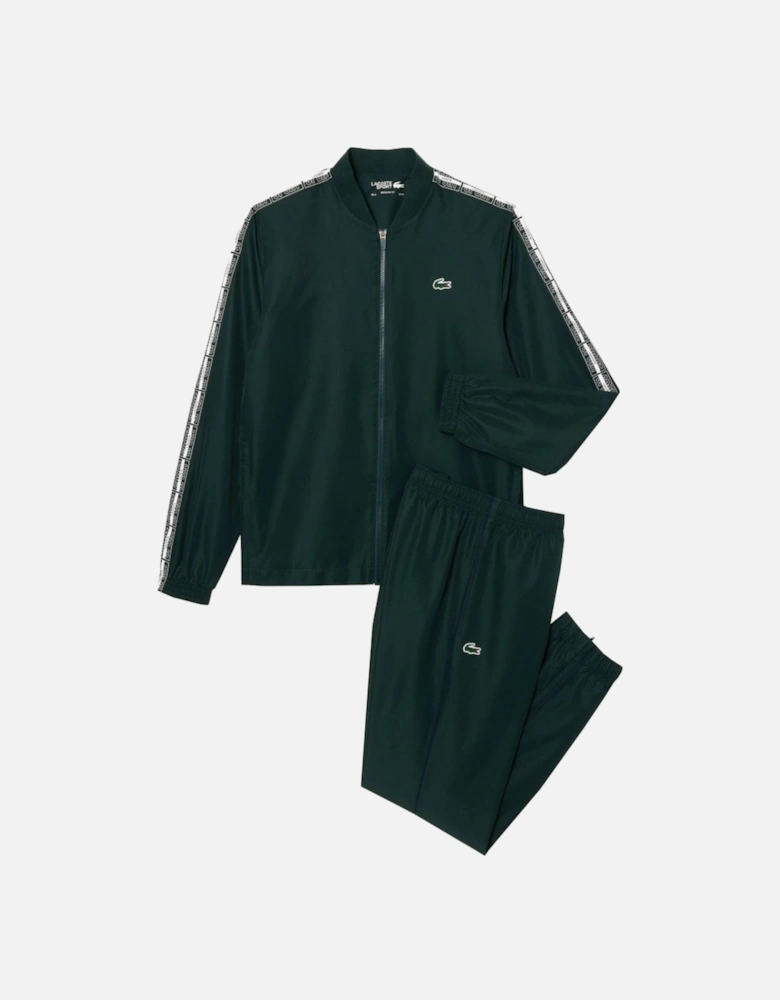 Men's Green Sport Tracksuit With Logo Taping
