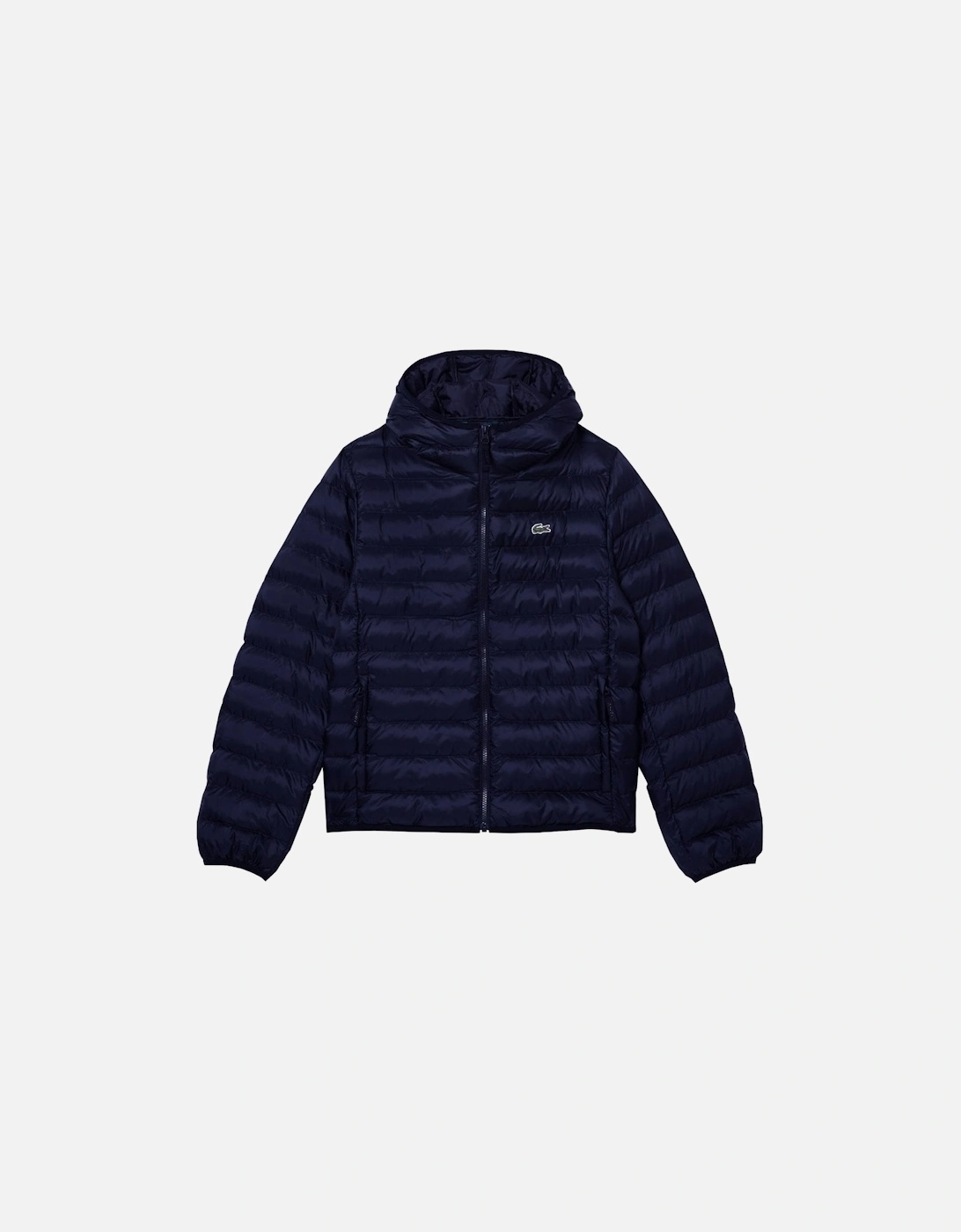 Men's Navy Quilted Hooded Jacket, 5 of 4