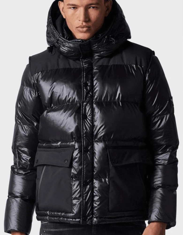 Kamet Shine Effect Nylon Black Puffer Jacket