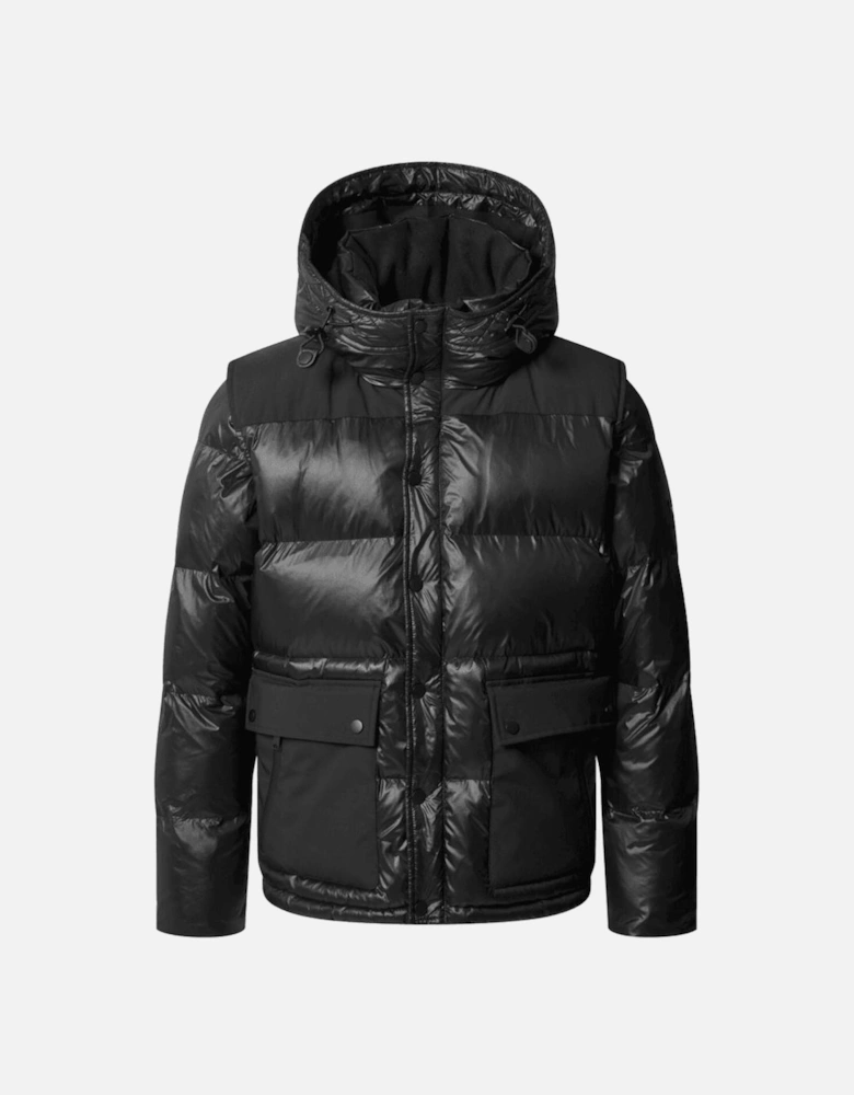 Kamet Shine Effect Nylon Black Puffer Jacket