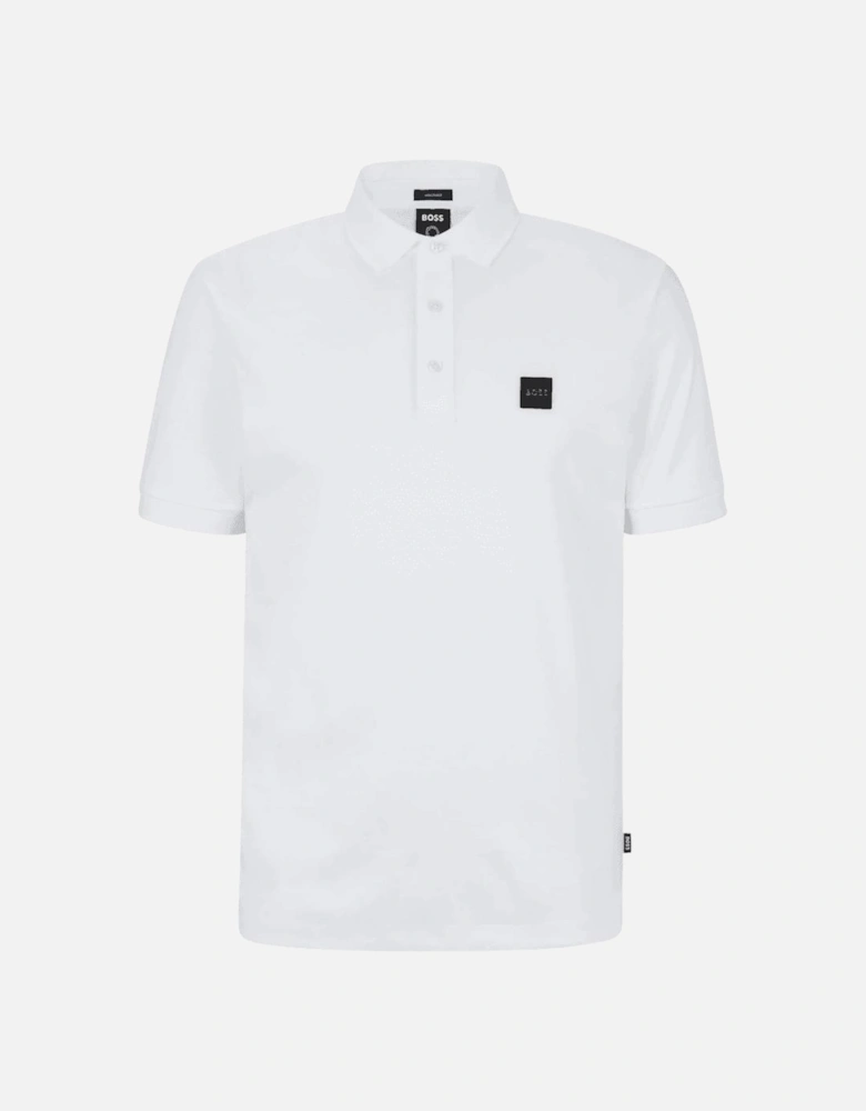 Parlay 143 Cotton Patch Logo White Polo Shirt
