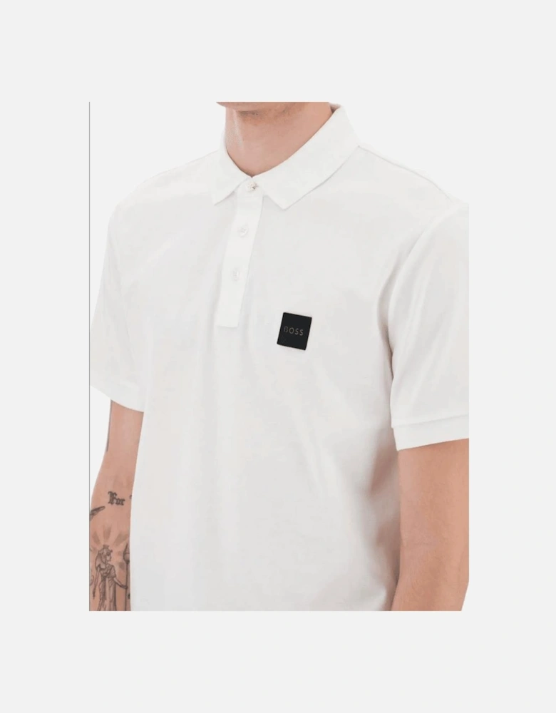 Parlay 143 Cotton Patch Logo White Polo Shirt