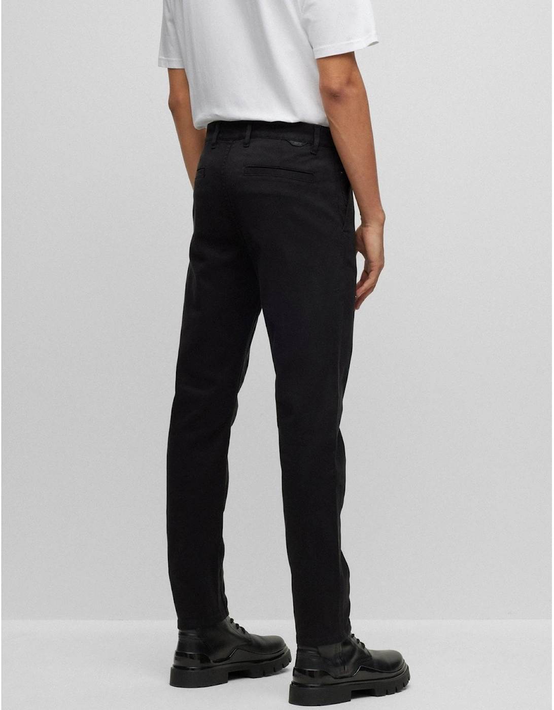 Tapered Fit Black Chino Trousers