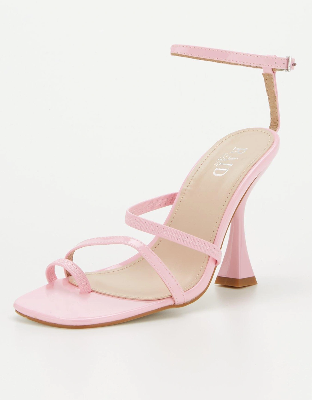Wide Fit Safiyah Patent Heeled Sandals - Pink
