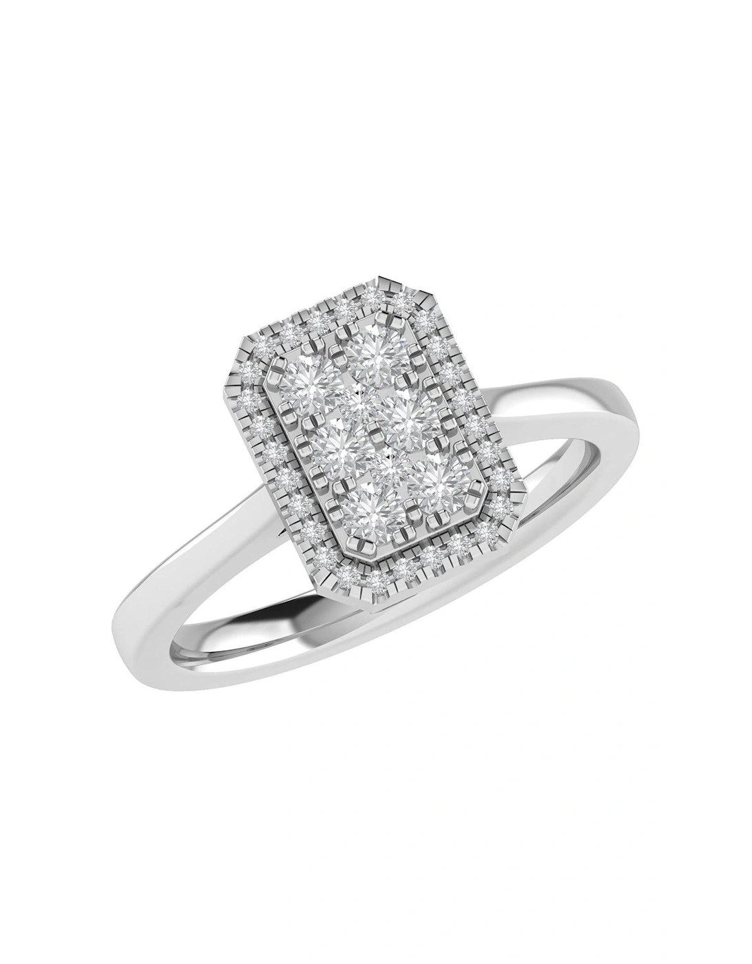 Eliza 9ct White Gold Lab Grown Emerald Cut 0.50ct G VS Diamond Ring, 3 of 2
