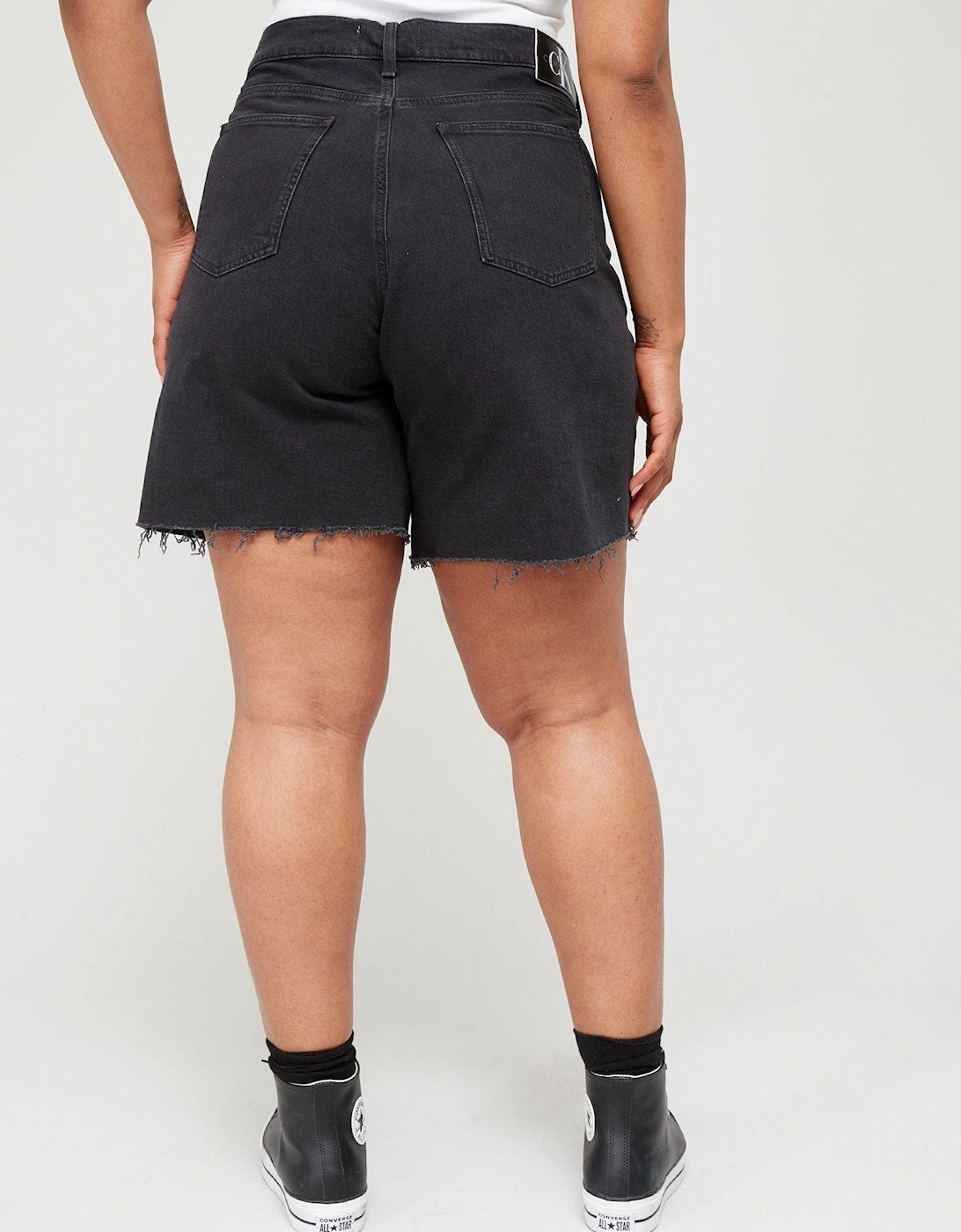 Plus Bermuda Mom Shorts - Black