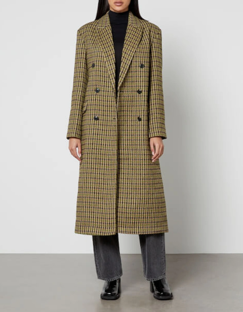 Kennedy Checked Twill Double-Breasted Coat